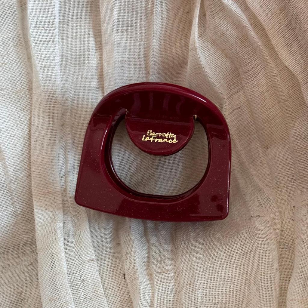 Red Series High-End Half-Up Hair Claw Clip for Women - Delicate New Year Updo Accessory