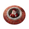 Christmas Santa Gnome Quilted Round Mat Festive Area Rug Non-Slip Backing Door Mat Living Room Bathroom Kitchen Absorbent Mat