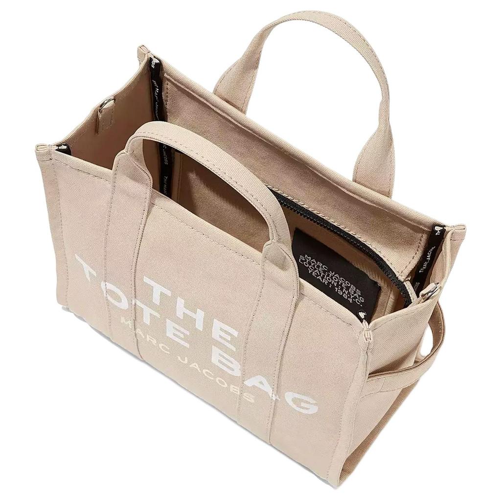 Marc Jacobs Logo Cotton Tote Shopping Bag Medium Women Tote Bags Beige M0016161260BEIGE
