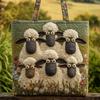 Borsa a Mano Stampata con Motivo di Agnello - Borsa a Spalla