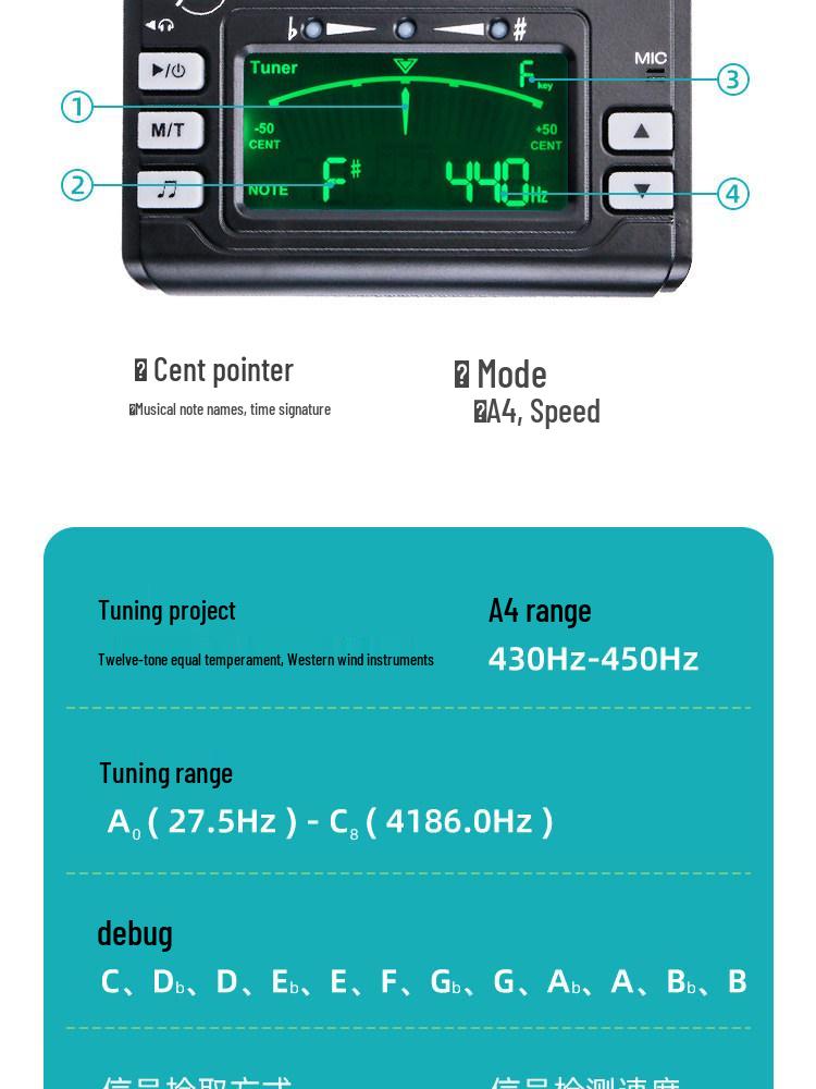 Little Angel Miaoshiduo Tuner and Metronome for Brass and Woodwind Instruments