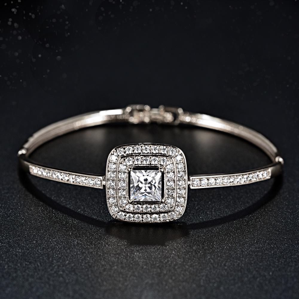 Romantic Rose Gold Plated Women's Bracelet with AA Cubic Zirconia