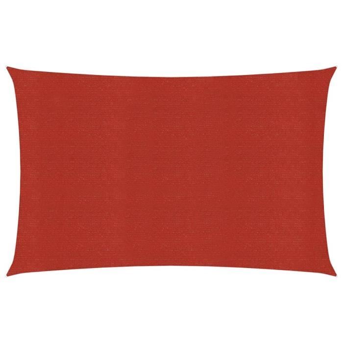 VidaXL Shade Sail 160 G-m² Red 2x5 M HDPE