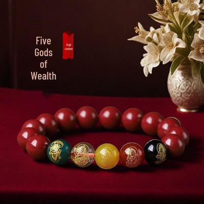 Cinnaber Pixiu Armband: Rijkdom & Geluk Paars Goudzand Kralen Sieraden voor Mannen & Vrouwen