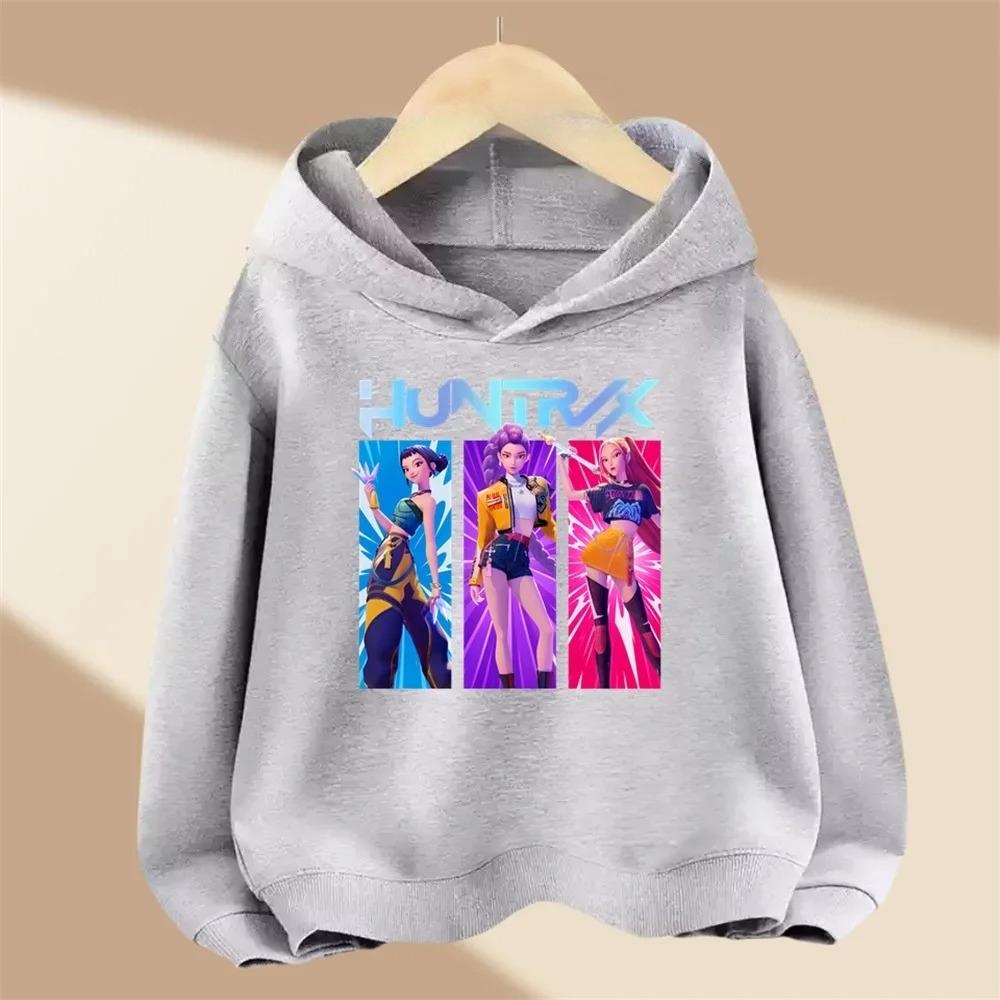 Dětské dívčí anime oblečení Kpop Lovci démonů Ležérní móda Teplá podzimní zimní mikina s kapucí