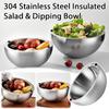 304 Stainless Steel Insulated Salad & Dipping Bowl  Multifunctional Cooking Basin Noodle Bowl Round Silver Bowl Kitchen Gadget