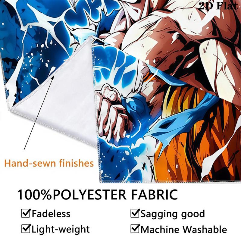 Cartoon Son Goku Wall Tapestry Aesthetic Wall Hanging Printed Fabric Blanket Decorative Tapestries For Bedroom Living Room Home Decor
