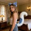Realistic Foxes Tail And Ears Set For Women Cosplay Faux Furs Costume Headband and Tail Convention Role Play Accessories