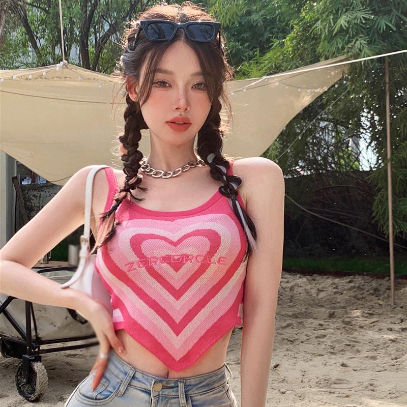 

Женский топ на бретельках, тонкий сексуальный модный топ с принтом «Пупок любви»