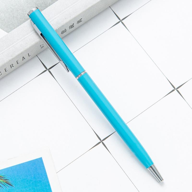 7PCS Flat Head Small Coats Xihua Pen Multi-color Metal Aluminum Rod Ballpoint Pen Office Hotel Gift Pen