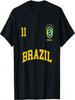 Brazil T-Shirt Number 11 Brazilian Soccer Team Sports Shirt T-Shirt