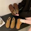 Womens Winter Faux Fur Lined Snow Boots Faux Suede Slip on Warm Short Ankle Booties Comfort Walking Shoes for Women Indoor Outdoor House Loafers Shoes
