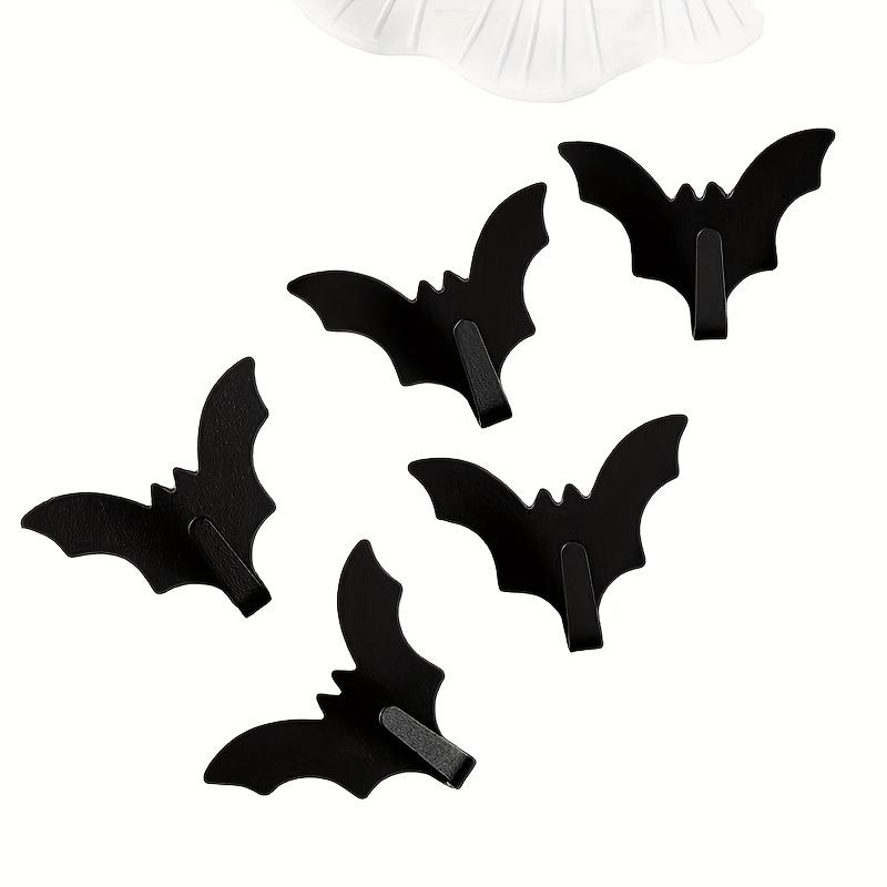 2 szt. Metalowe Haki Nietoperze | Haki Ścienne na Taśmę Klejącą Bez Wiercenia do Łazienki, Kuchni i Garderoby | Idealne na Halloween, Uniwersalne, Dekoracje Jesienne, Zimowe