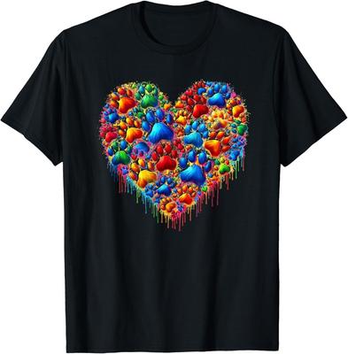Feline Friend Paw Heart Print and Adopt a Cat Gift Unisex T-Shirt