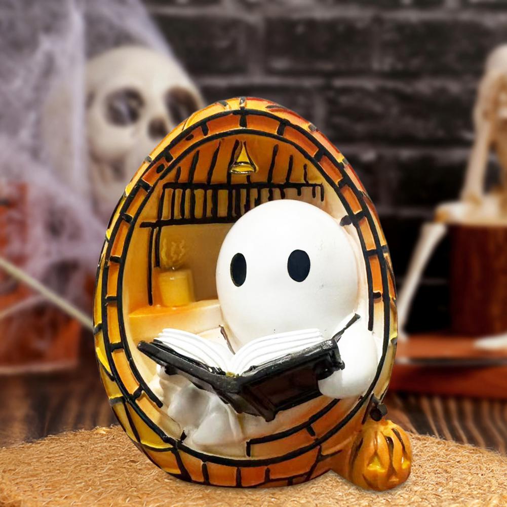 Ghost Night Light for Halloween Haunted House Ghost Ornament Tabletop Lamp for Halloween Party or Bedroom Decor