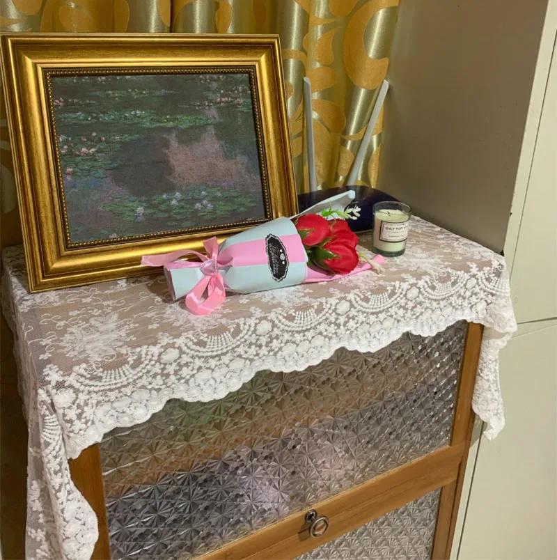 Vintage Lace Tablecloth French Romantic White Table Runners Home Restaurant Festival Dining Table Wedding Party Decoration