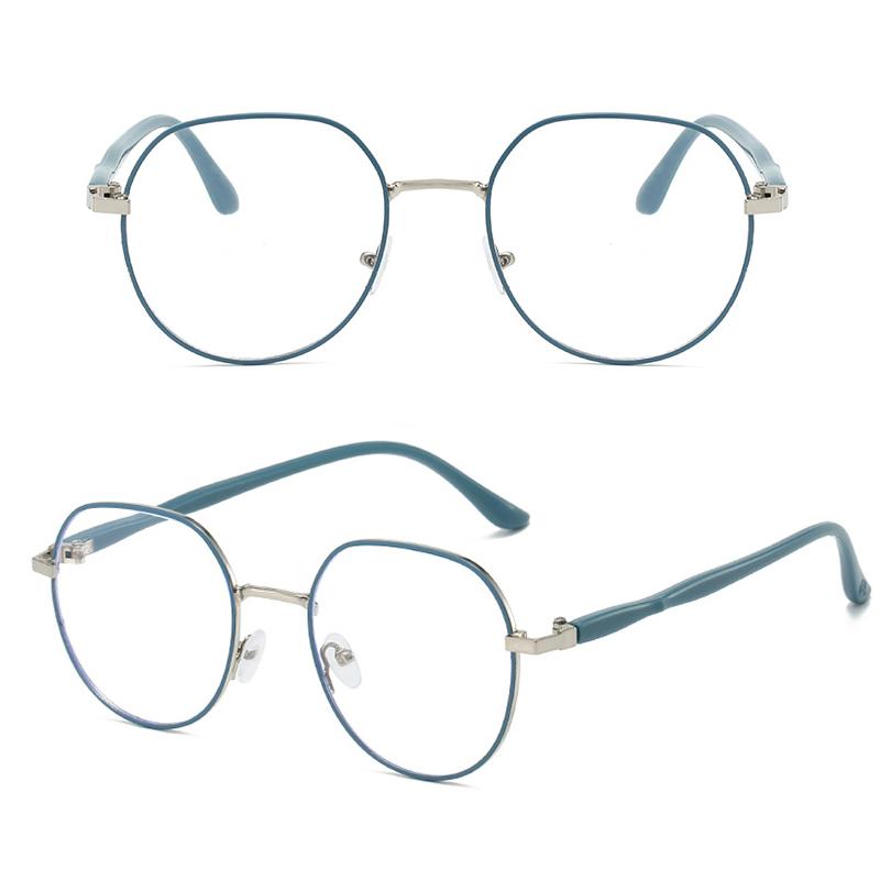 Metal Polygonal Glasses Frame New Korean Version Anti-blue Light Eyeglasses Frame Student Flat Mirror Anti-Radiation Eyewear