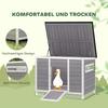 Duck Coop, Weatherproof Wooden Duck House with Removable Floor, Sliding Window, Hinged, Asphalt Roof, 93 X 70 X 72 Cm, Grey