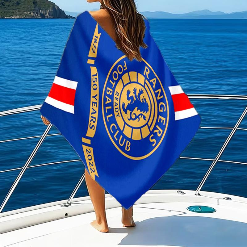 1pc Glasgow Rangers Beach Towel, Beach and Seaside Swimming Pool Equipment, Fashion Pattern, Rectangular, Travel Essentials