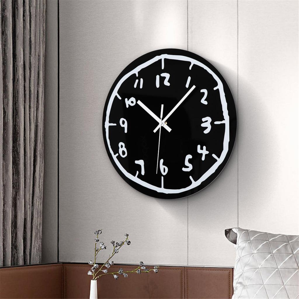 Modern Acrylic Wall Clock with Playful Graffiti Numbers Decorative Clock for Living Room or Bedroom