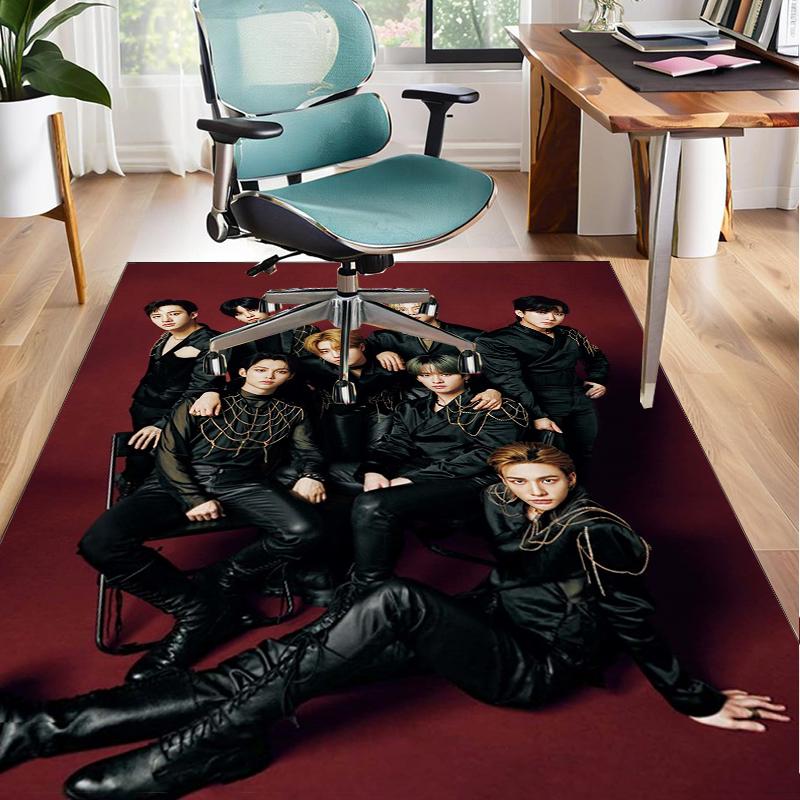 K-pop Stars In Urban Vibes Office Rug Chair Mat, Game Carpet, Suitable for Front Door, Bedroom, Living Room, Desk, Holiday Gift