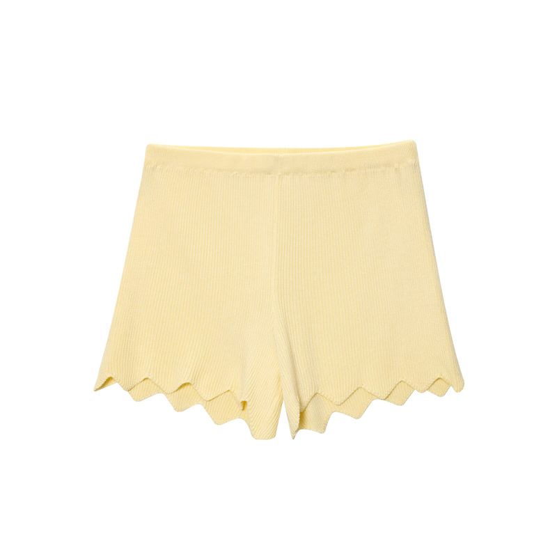 

Kaslead New Women clothes Western Style Single-Breasted Knitted Long sleeve Finger Fit Design Top Casual Shorts Shorts L