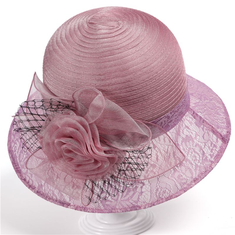 Sunshade Hat for Women In Summer Fashionable New Flower Pot HatOrganza Fisherman Hat