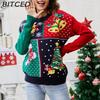 BITCED Women's Snowflake Christmas Jumper Christmas Tree Pullover Knit Sweater Festive Attire