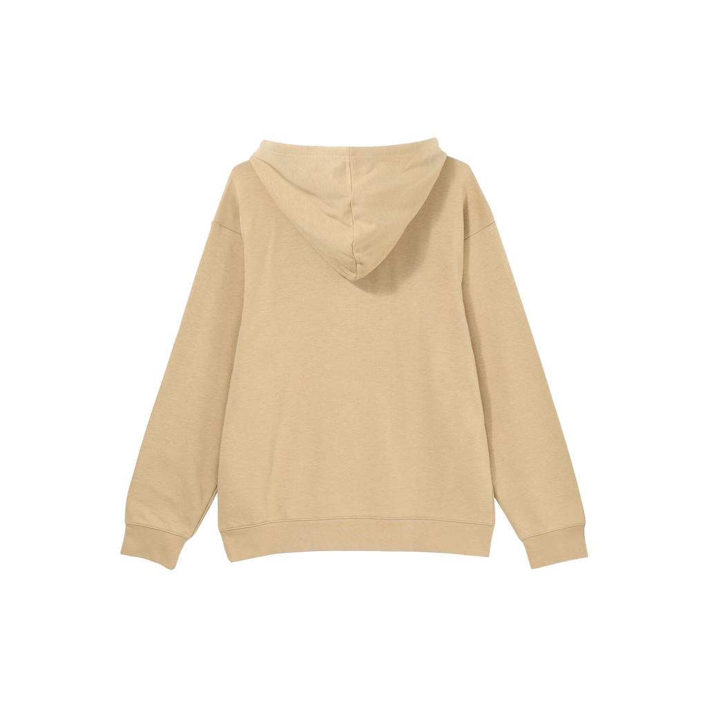 Adidas Logo Printed Hooded Drawstring Straight-Cut Drop Shoulder Long Sleeve Sweatshirt Unisex Sweatshirt Light-Khaki IV7592