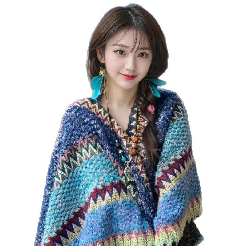 Ethnic Style Summer Shawl: Yunnan, Lijiang, Sichuan Travel Cloak for Women
