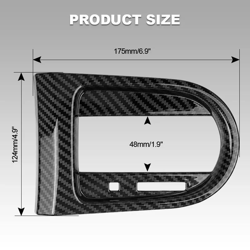 For Ford Mustang 2015+ Carbon Fiber Shift Frame Cover Plate Protection Decorative Sticker Car Interior Accessories