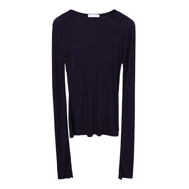 Sexy Kleidung für Damen, weich und leicht verführerisch, Slim Fit und Rundhals-Basishemd, modisches T-Shirt-Oberteil