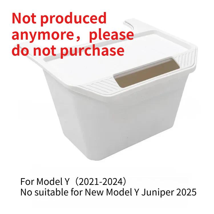 Rear Seat Storage Box for Tesla Model Y Organizer Center Console B Backseat Trash Can Garbage Bag Under Seat Tray Accessories