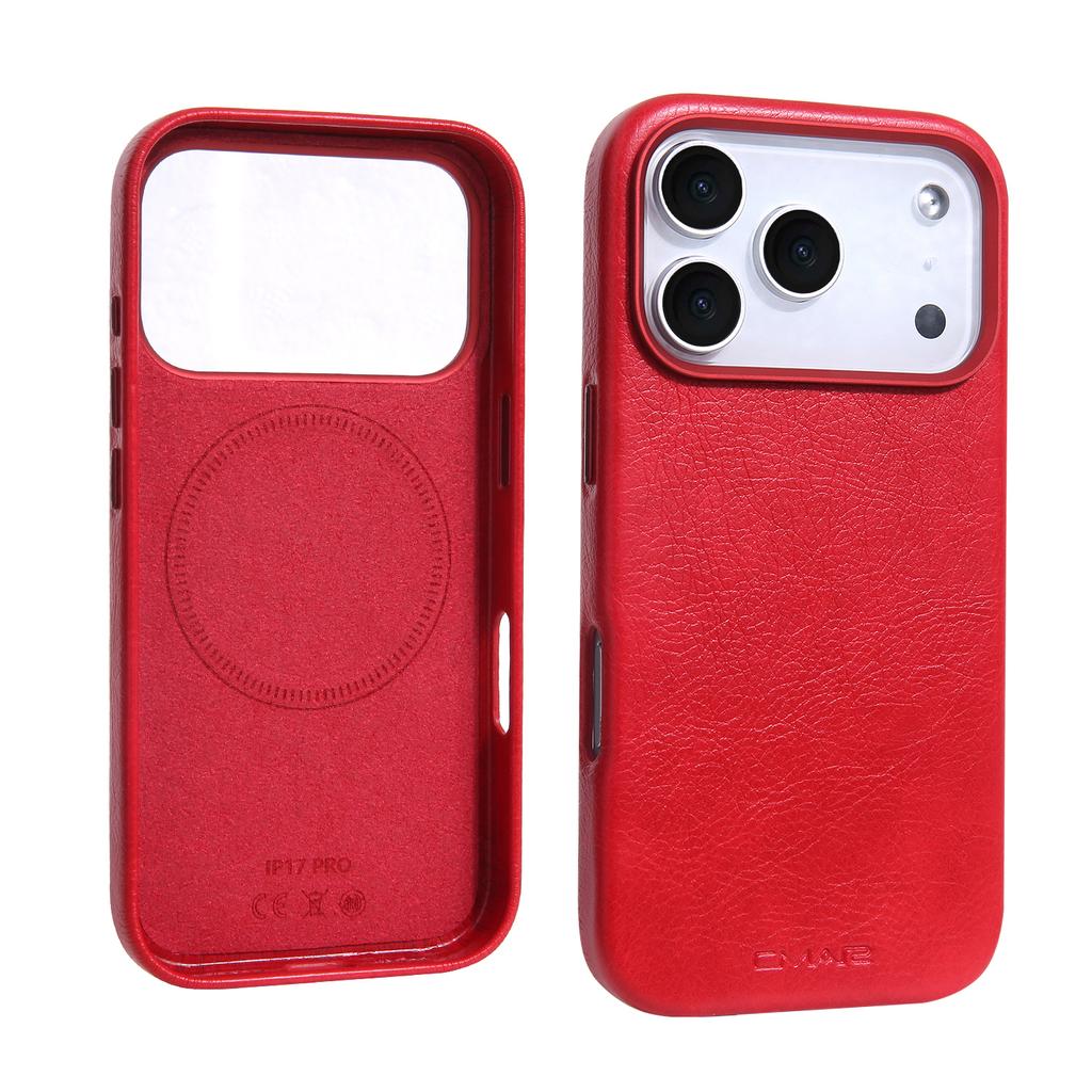 Luxury Business Leather For Magsafe Magnetic Phone Case For IPhone17 16 15 14 ProMax Shockproof Metal Lens Frame Protector Cover