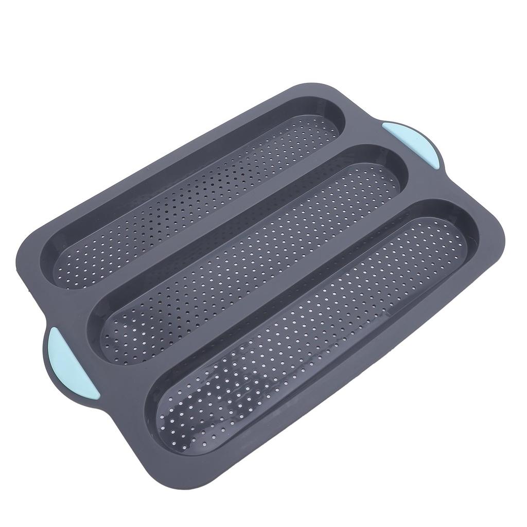 Silicone Bread Pan Nonstick Heat Resistant Perforated French Bread Baking Pan Cake Pan with Anti Slip Handles
