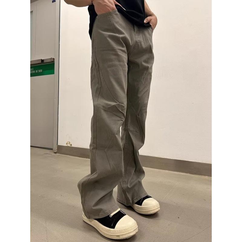 JYL Men s Casual Pants American 3D Cut Washed Heavy Solid Stretch Denim S соломенный