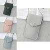 Stylish Women Simple Pu Leather Heart-shaped Decor Transparent Touch-screen Mobile Phone Bag