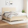 Maison Exclusive - Bed Slat Base with Cream Mattress 160x200 Cm Fabric