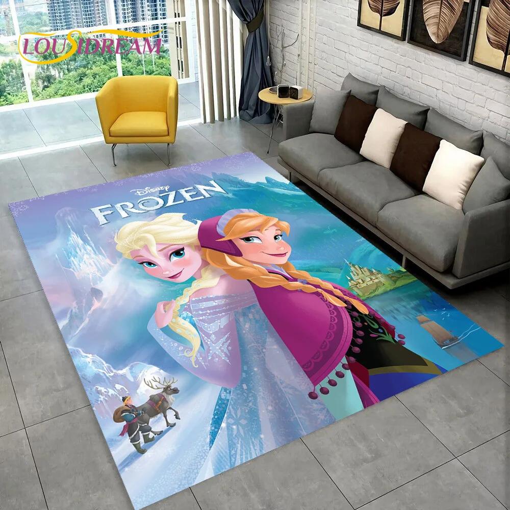 Frozen Elsa Princess Snow Queen Cartoon Carpet Rug for Home Living Room Bedroom Sofa Doormat Decor,Kid Non-slip Floor Mat