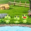 6/30 Stück Leuchtende Harz-Krone Frosch Leuchtende Kleine Frösche für Puppenhaus-Dekor Mikro-Feengarten Mooslandschaft Tischdekoration