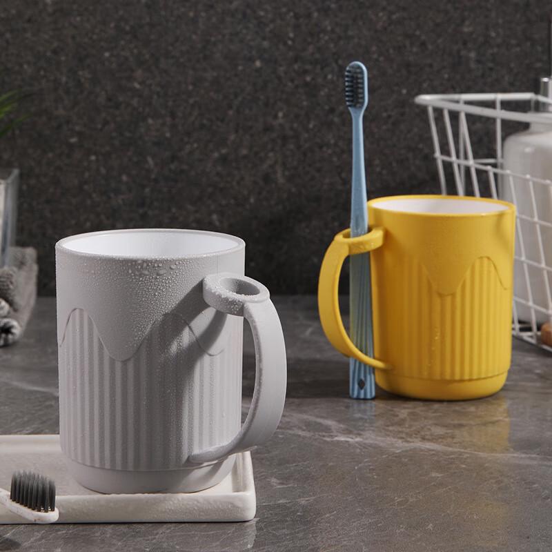 Meiliya Striped Toothbrush Cup with Handle (3-Pack)