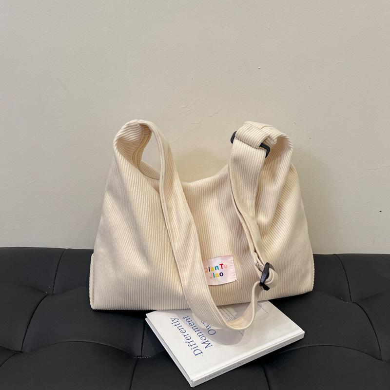 Women's bag Crossbody bag Corduroy tote bag New shoulder bag Korean version Fashion simple large capacity casual shoulder bag