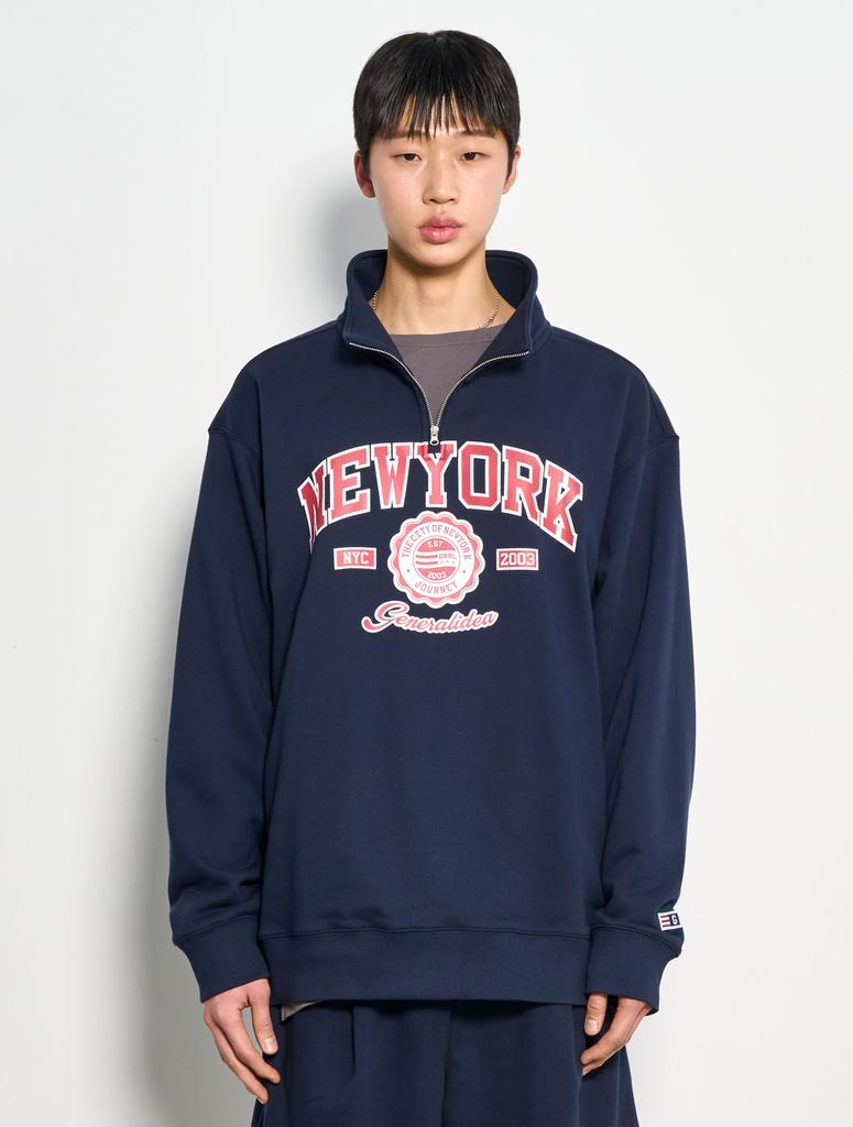 General Idea Man New York Cozy Half Zip Sweatshirt [Navy] / Sbd1U02004