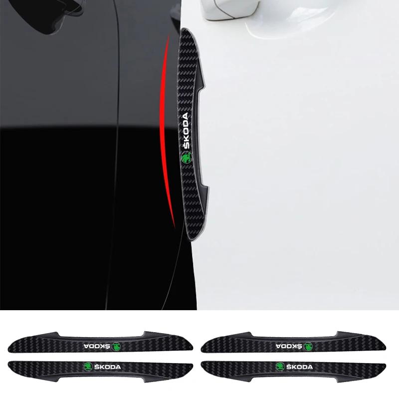 2025 Hot 4PCS Car Door Edge Protector Guards Strip For Skoda Octavia Fabia Rapid Superb Kodiaq Scala Karoq Citigo Kamiq Roomster