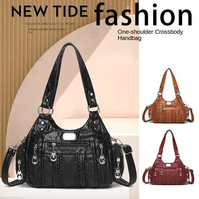 Borsa a mano casual piccola da donna Borsa a spalla da donna Borsa alla moda Vintage PU Pelle Borsa tote Borsa da shopping per mamma