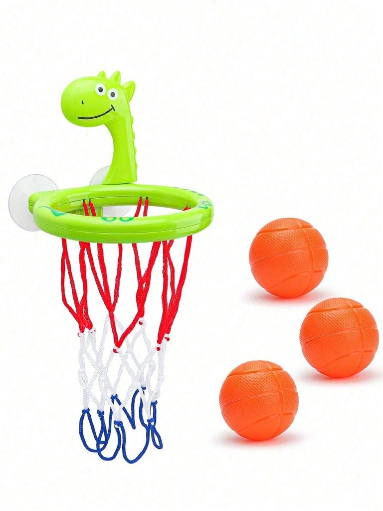 Baby Bath Toy Toddler Boy Water Toys Bathroom Bathtub Shooting Basketball Hoop with 3 Balls Dinosaur Kids Outdoor Play Set Cute