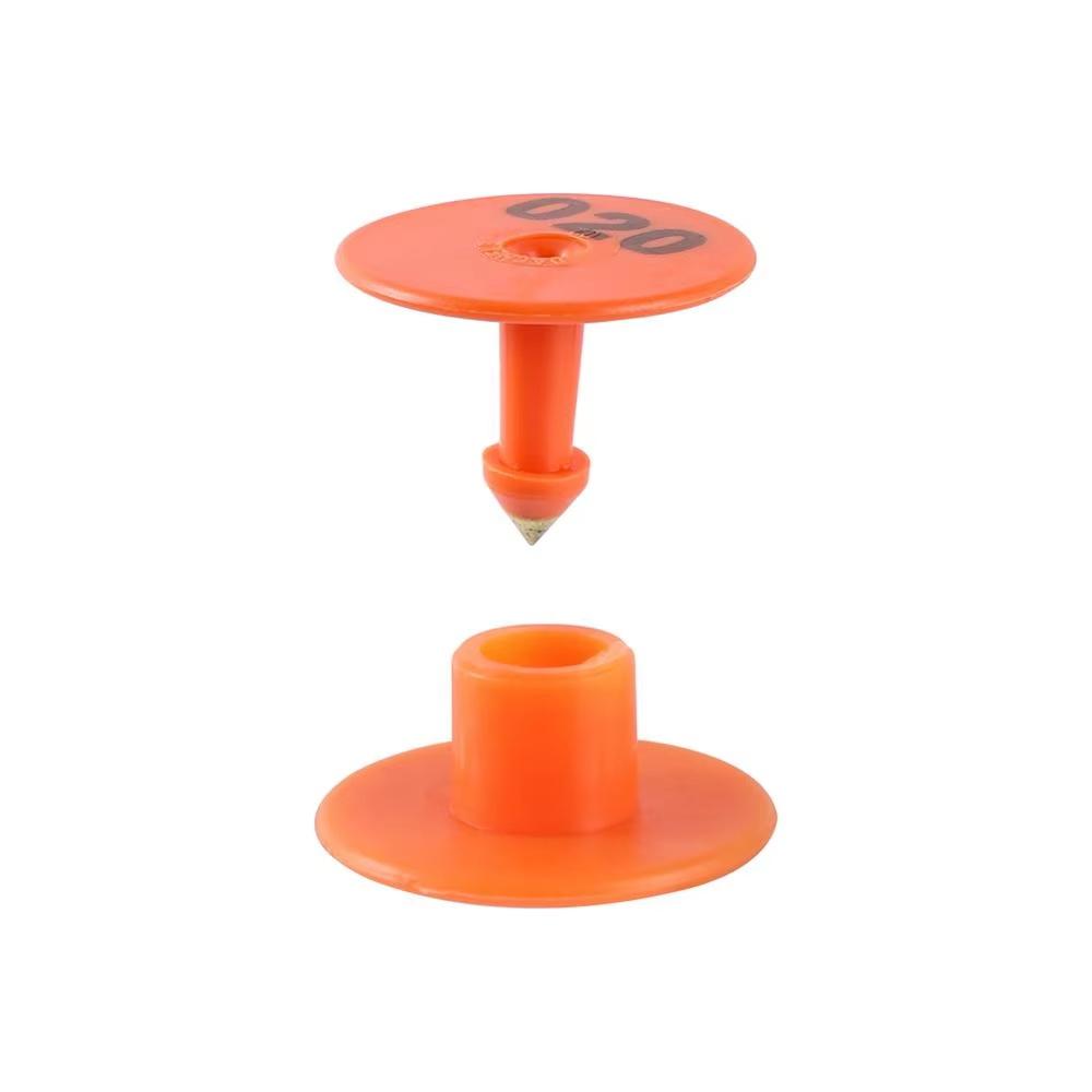 

100 шт. Бирки для ушей свиней, овец, кроликов, крупного рогатого скота, знаки, лазерная печать, серьги с медной головкой, бирка для скота, идентификационная карта для сельскохозяйственных животных оранжевый