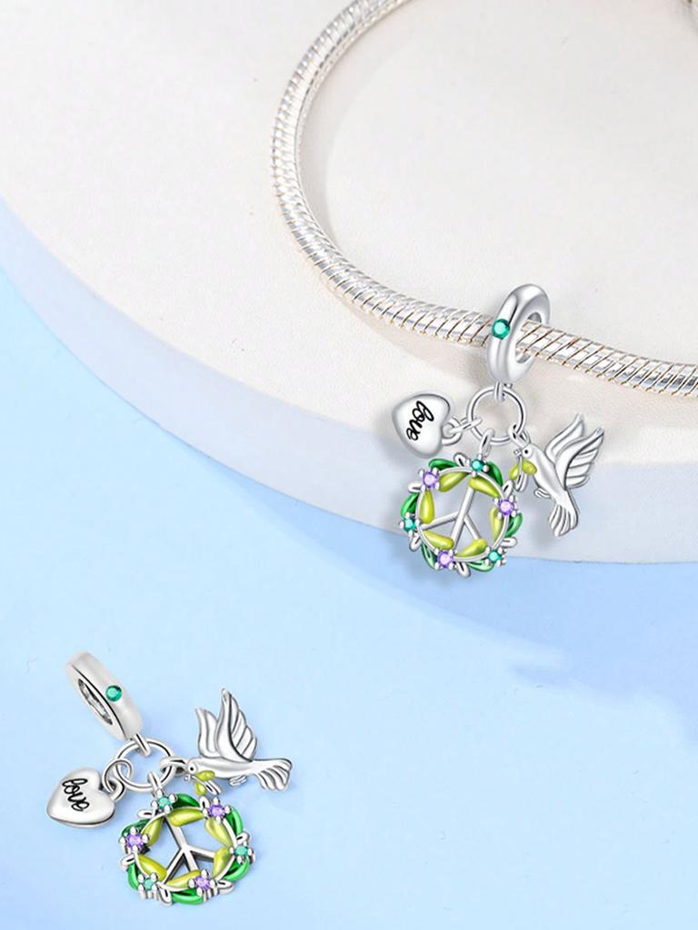 Charms Plata Peace Dove Love Rose Beads Charm Copper Plated Fit Charms Copperoriginal Bracelet For Jewelry Making Diy Charm