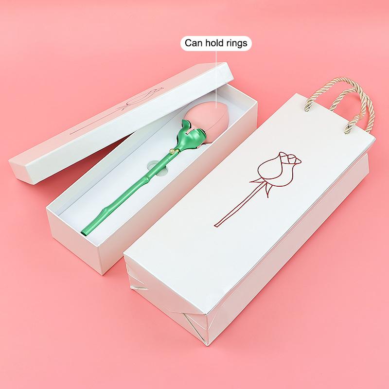 Romantisk vigselringhållare Rosblomma ringlåda Förlovningsförvaring Ringbärarefodral Gåvförpackningslåda Smyckesförvaringsfodral