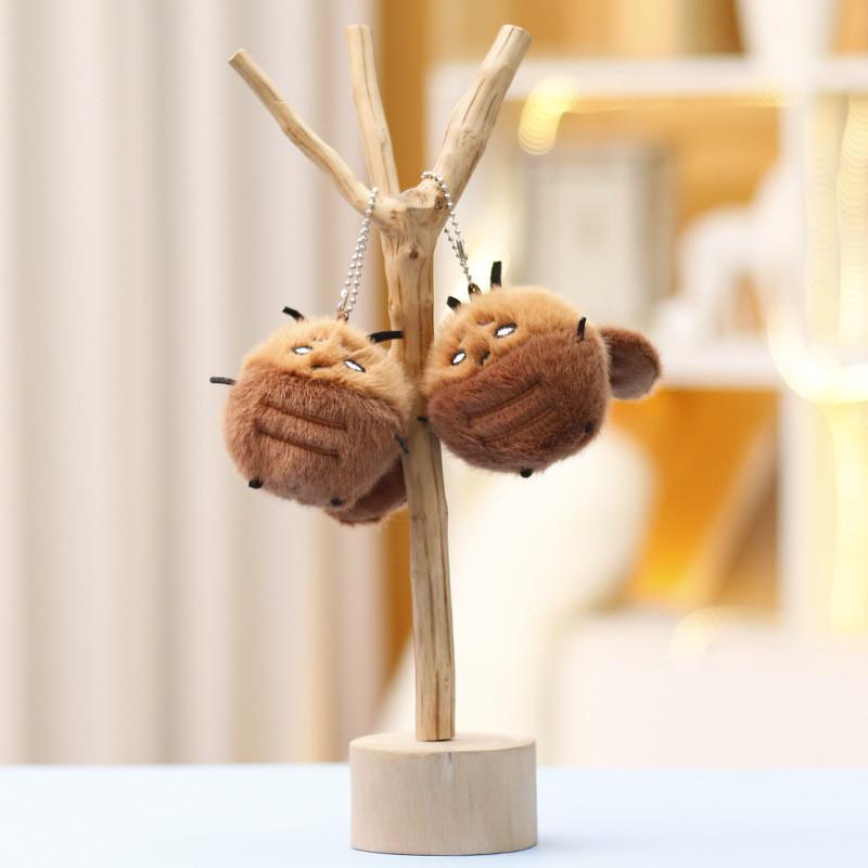 Cockroach Round Eyed Plush Keychain Stuffed Toy Cartoon Bag Decoration Gift